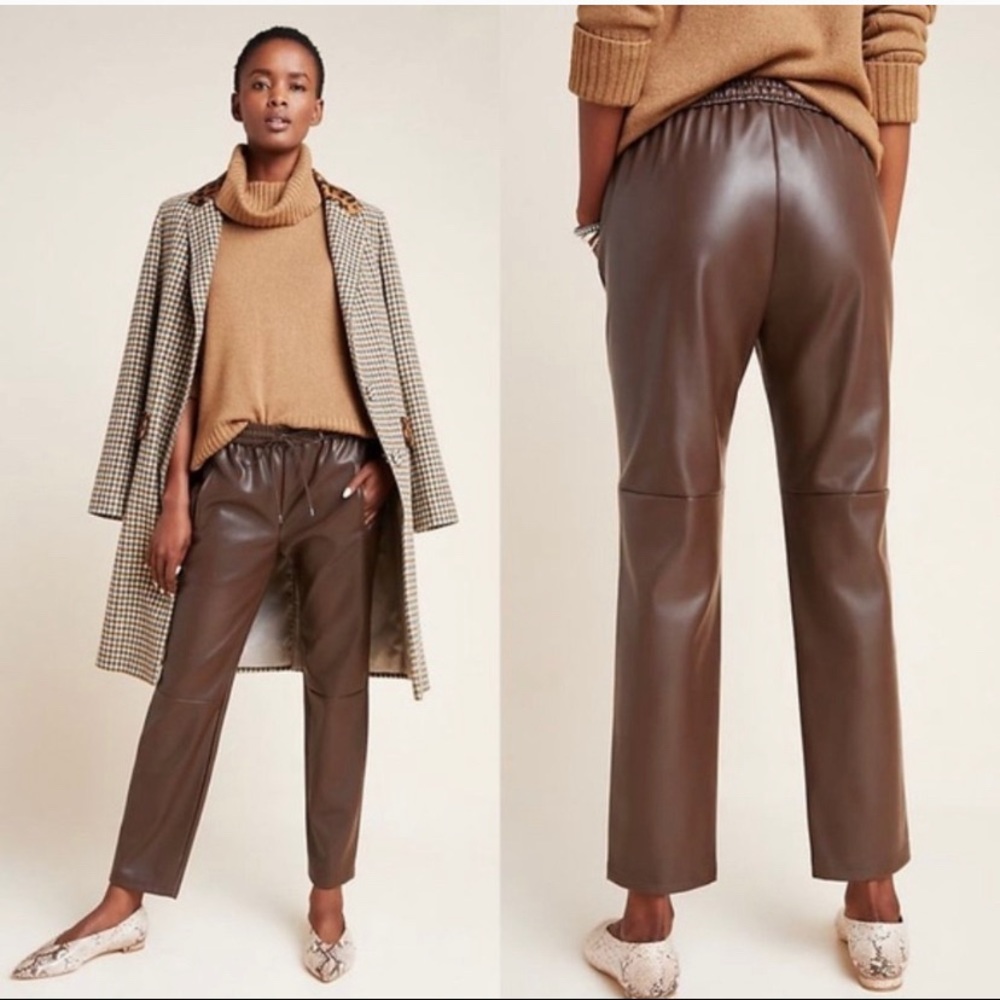 Anthropology Sakara Faux Leather Ankle Pant